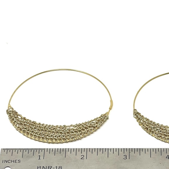 New Free People Gold Hoop Textile Earrings - Picture 3 of 3